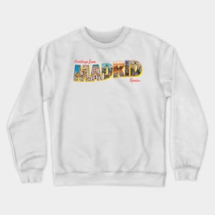 Greetings from Madrid in Spain vintage style retro souvenir Crewneck Sweatshirt